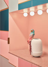 Macaw Bird Vase, Red